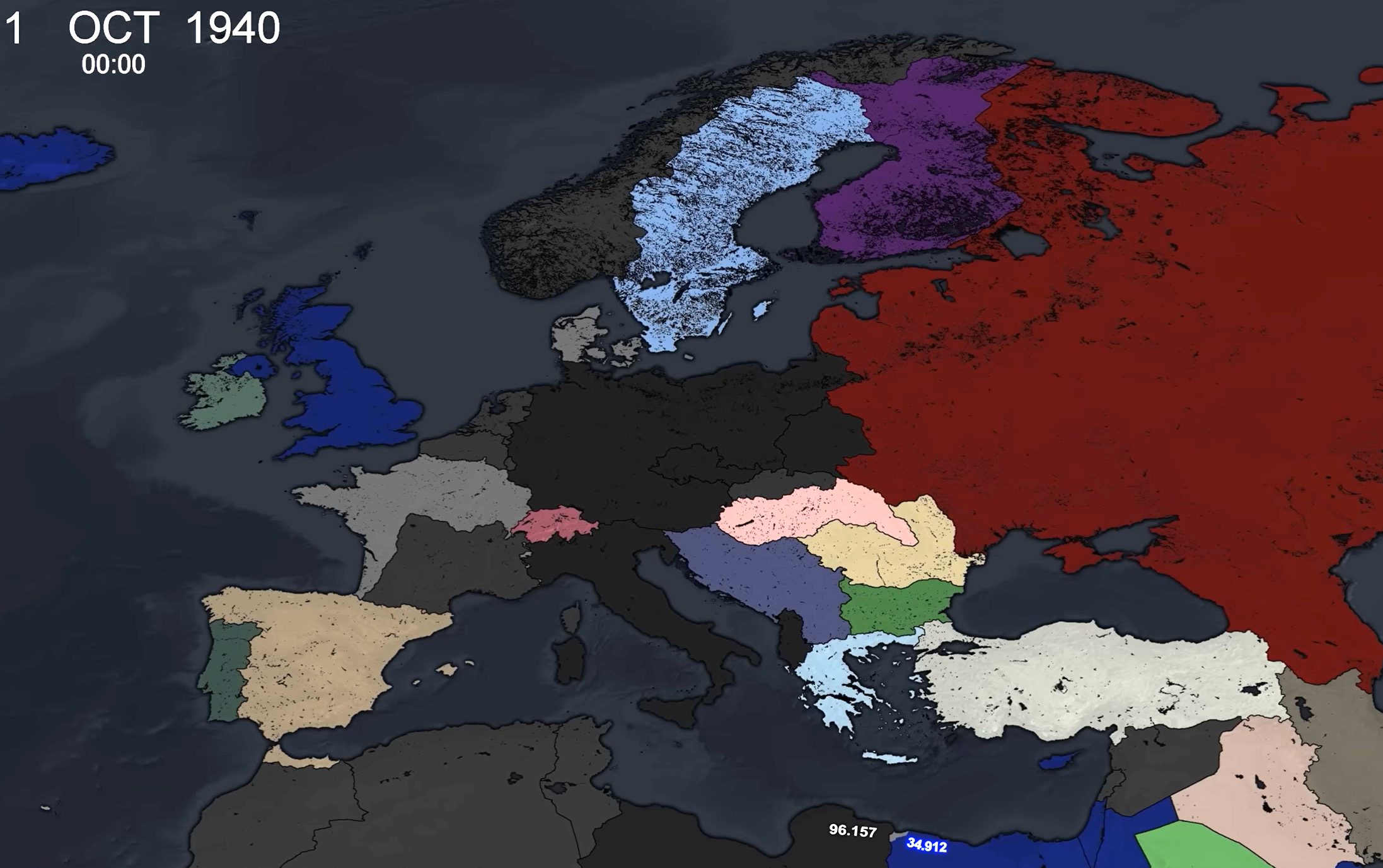 Map of Europe October 1940